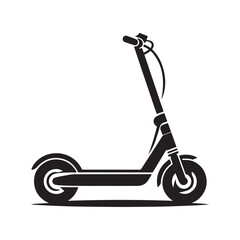 e scooter vector silhouette clip art logo design illustration. Transport icon set collections. © MdBadal