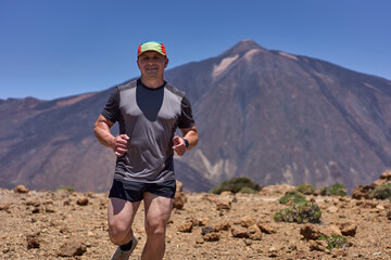 Trail runner training on Mount Guajara