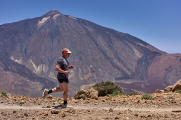 Trail runner training on Mount Guajara