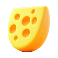 Fototapeta premium Realistic 3D cheese wedge with holes