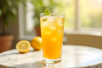 Iced Lemon Tea on Marble