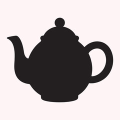 Teapot Icon – Black Silhouette of Classic Tea Kettle