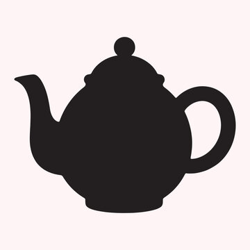 Teapot Icon &ndash; Black Silhouette of Classic Tea Kettle