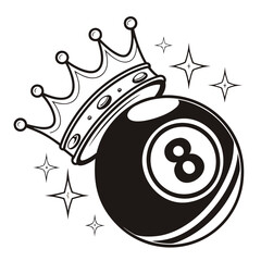 Vector Icon King of the Billiards
