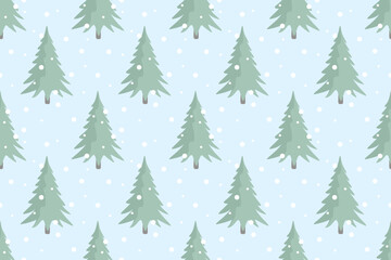 Obraz premium christmas seamless pattern with christmas trees stars and snowflakes 