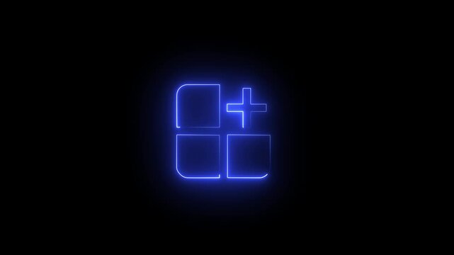 Add file icon animation.Glowing neon Add Image Free Icon Animation. Glowing Media Upload Symbol for Photo Editing, Design Tools, and UI Projects