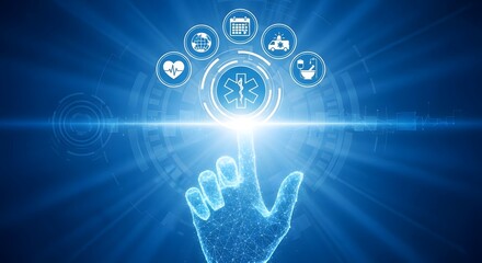 Medical Technology Concept with Virtual Icons