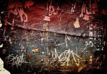 Photo of grunge texture background with scratches, stains, and abstract patterns