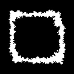 Grunge frame icon isolated on black background