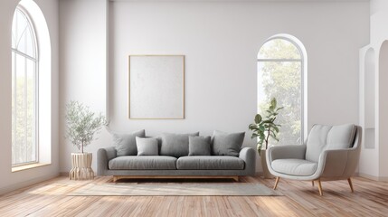 Bright, modern living room with a minimalist aesthetic