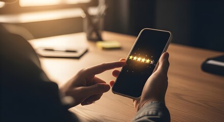 A person's hands holding a smartphone with a glowing progress bar on the screen, suggesting a loading or completion process.