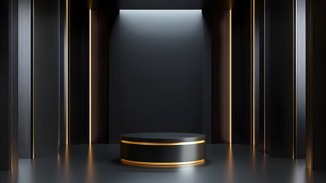 Modern Black and Gold Display Platform - Powered by Adobe