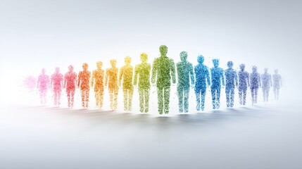 Group of Colorful People Icons with a Hierarchical Structure