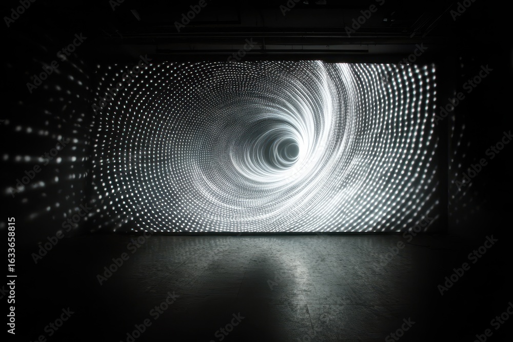 Poster hypnotic pulsation of the wall of light creates a mesmerizing effect in a dimly lit space, captivati