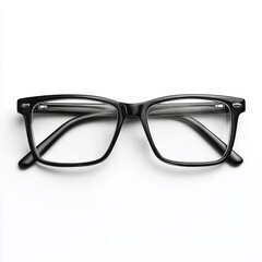 Close-up view of sleek, modern eyeglasses with a clean aesthetic 