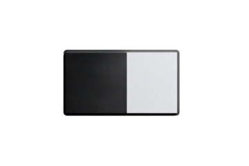 Rectangular device, black and white halves