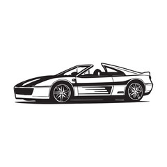 Sports car side view vector illustration