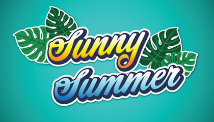 sunny summer editable text effect template