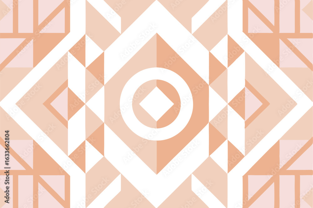Poster geometric abstract pattern in warm earthy tones with transparent design elements