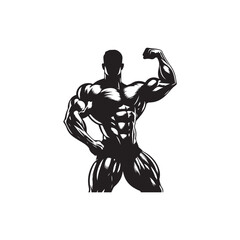 Muscular bodybuilder Vector (3).eps