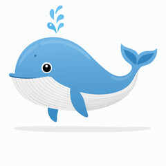 Obraz premium Minimal whale fish faces in flat style