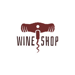 Wine Shop Logo. Simple wine logo for beverage store, bar branding, alcohol business, product label or drink identity. Vector illustration.