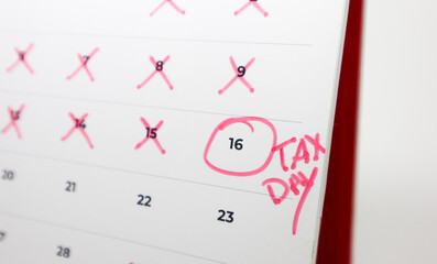 Calendar close-up with dates crossed out and the 16th circled and labeled 