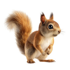 Obraz premium a full body image an squrriel facing towards the left side in a plain white background