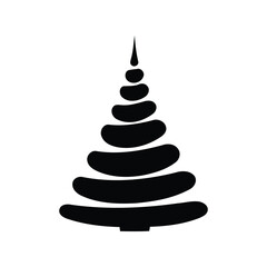 Minimalist black christmas tree silhouette hand drawn festive decoration modern holiday icon