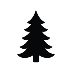 Fototapeta premium Black silhouette christmas tree vector illustration festive evergreen winter holiday icon isolated graphic