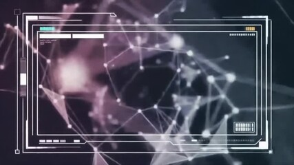 Futuristic digital interface with a glowing data network plexus. Abstract technology and science concept background. - Powered by Adobe