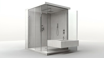 Contemporary Bathroom with Clean Lines and Smart Shower System for Personalized Functionality