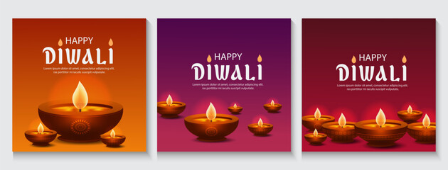 Happy Diwali Indian festival with decorative oil lamp celebration, hindu holiday poster, cards, banner Background, Diwali of lights Design Template with Creative frames and copy space for text.