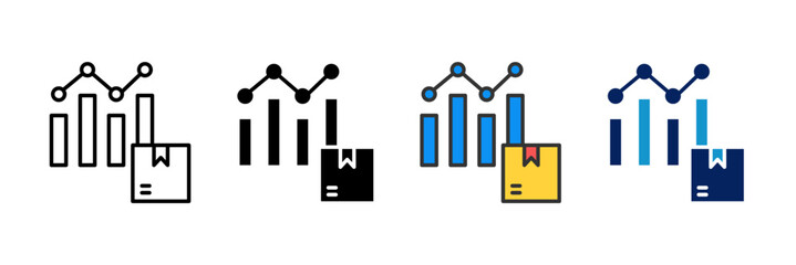 Inventory Chart Icon Set Multiple Style Collection