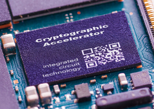 Cryptographic Accelerator IC for accelerating encryption and decryption processes.