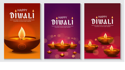Happy Diwali Indian festival with decorative oil lamp celebration, hindu holiday poster, cards, banner Background, Diwali of lights Design Template with Creative frames and copy space for text.