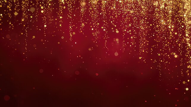 Red and gold glitter festive background bokeh sparkles