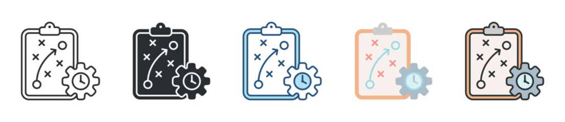 Planning Icon Set Multiple Style Collection