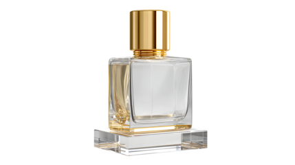 Gold-accented perfume bottle