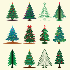 Christmas Tree Bundle Vector Elements