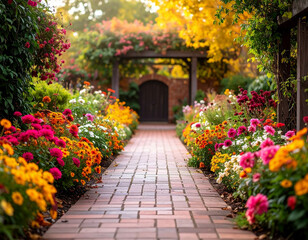Fototapeta premium Colonial Garden Heritage Flower Background
