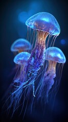Graceful dance of jellyfish in the quiet abyss