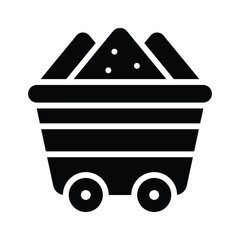 A handy glyph style icon depicting mine cart