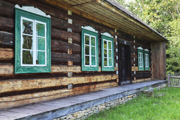 ZUBRZYCA GORNA, POLAND - AUGUST 03, 2025: Ancient countryside reconstruction at the open air museum - Orava Ethnographic Park in Zubrzyca Gorna.