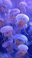 Graceful dance of jellyfish in the quiet abyss