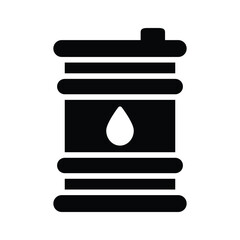 An icon of oil barrel in glyph style, ready for premium use