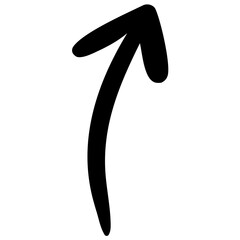 Black Arrow in Doodle Style. Vector Icon