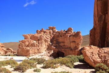 Fototapeta premium Italia Perdida rock formation (Valle de Rocas, Ciudad Italia) in southern Bolivia