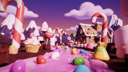 Sweet Candy Land Dreamscape Adventure Dessert Delights and Treats - Powered by Adobe