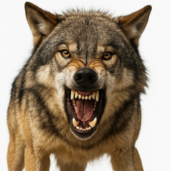 Obraz premium Lobo cinzento a uivar agressivamente